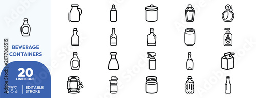 Photos Storage Beverage Icons icon set