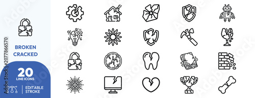 Cuadro en lienzo Faulty System Elements icon set