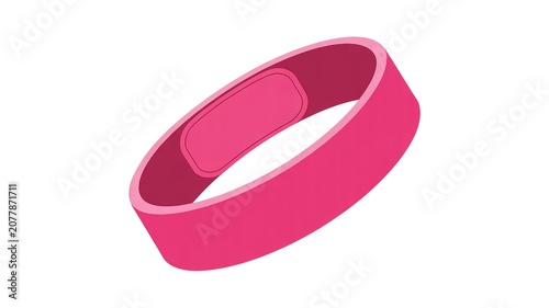 Bright pink silicone wristband for events or medical identification displayed clearly on white background