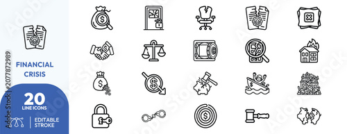 Foto Economic Collapse Symbols icon set