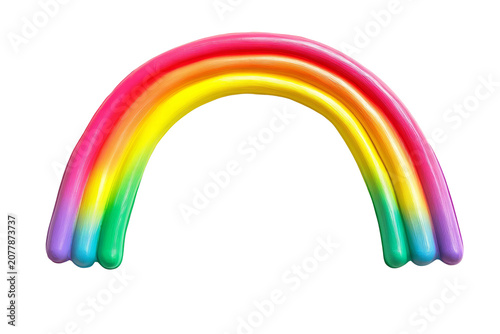 Rainbow colorful arc shape symbol.