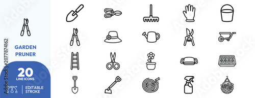 Obraz na płótnie Plant Care Essentials icon set