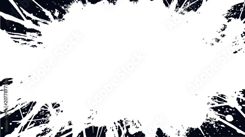 Abstract White Paint Splatter on Black Background