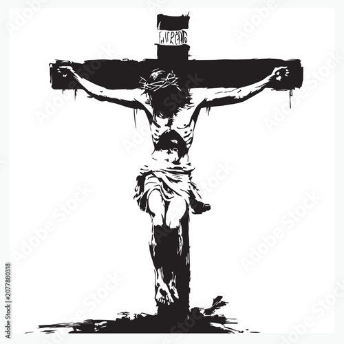 Foto silhouette of a statue of Jesus on the cross