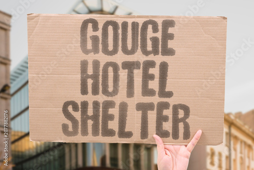 Obraz na plátně "Gouge hotel shelter" Lodging prices spike during emergencies