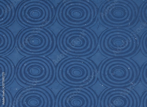 Abstract Blue Circular Pattern Texture Background.