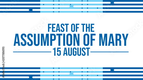 Foto Feast of the Assumption of Mary clean and modern banner celebrating faith and de