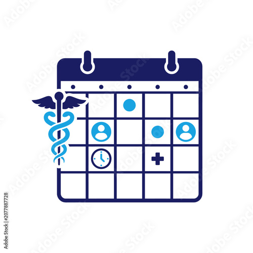 Medical calendar with health schedule.