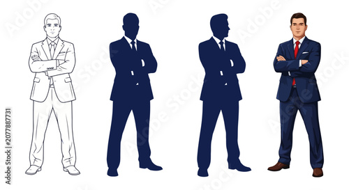 Valokuva Professional Man in Business Suit Standing with Arms Crossed.