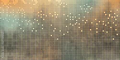 Фотография Abstract halftone pattern with gradient background consisting of many small dots in rows and columns forming a grid structure
