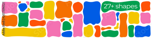 Photos Wavy color blot amoeba shapes set
