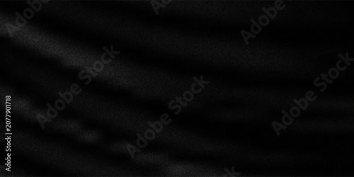 Tableau sur toile Black Fabric Texture With Soft Shadow Stripes, Abstract Dark Textile Background