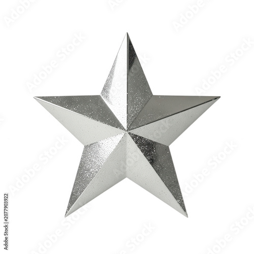Silver Star 3d Render Transparent Background