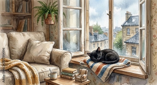cat on sofa