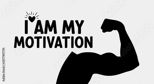 Bild auf Leinwand Empowering Motivational Quote with Bicep Icon for Self-Drive.