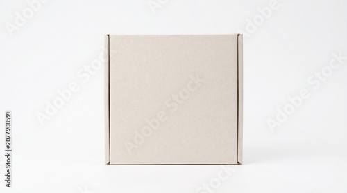 Blank cardboard box isolated on white background