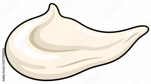 Smear of cream on white background.