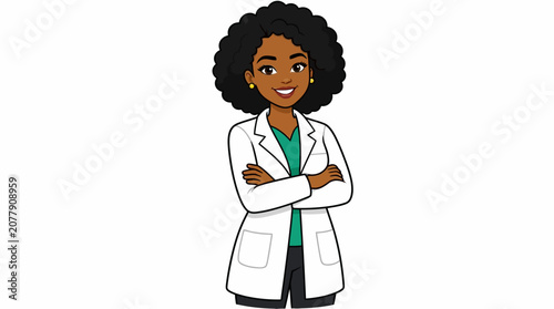 Smiling African American Female Doctor.