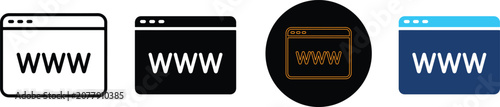Fényképezés A series of four distinct web browser icon design variations