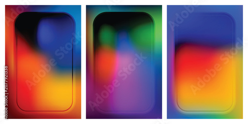 Rounded Rectangular Abstract Backgrounds With Gradient Blurs