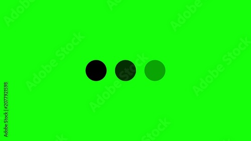 Loading dots animation. Three-dot loading animation, loading process indicated by dots, typing-style loading, green background, 4K video.