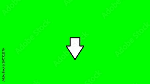 Animated Down Arrow Symbol in 4K Alpha Channel on Green Background