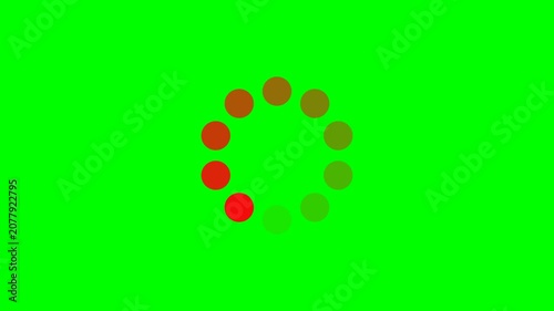 Black gradient dotted round loading page video design on green screen