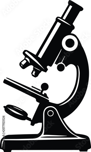 Microscope Science Laboratory Silhouette Vector Icon