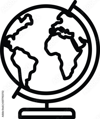 Globe Earth Geography Silhouette Vector Icon