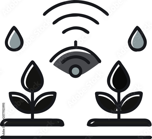 smart irrigation  system icon  water droplet   vector  on white background 