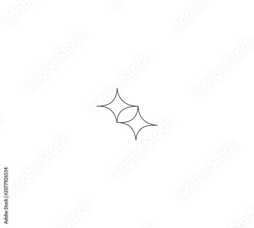 Interconnected Diagonal Twin Star Line Art Vector Graphic