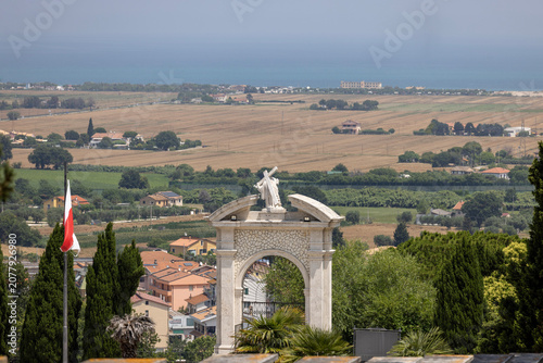 Gate to Polish War Cemetery in Loreto, WWII military burial site, Loreto, Italy