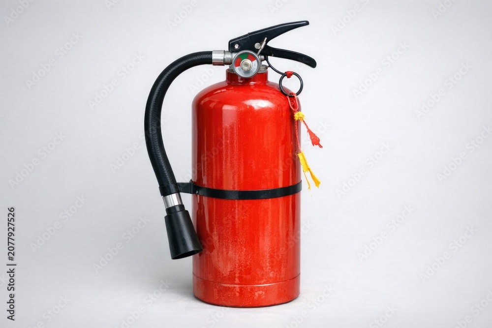 Obraz premium Firefighting equipment with extended hose, ideal for illustration or graphic design