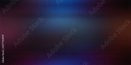 Schilderij op canvas Dark abstract background with soft glowing lens flare effect and subtle grainy texture in deep blue violet and dim red colors