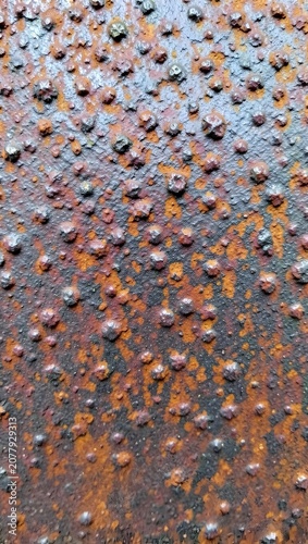 Close-up view of rusted metal surface with textured pattern.
