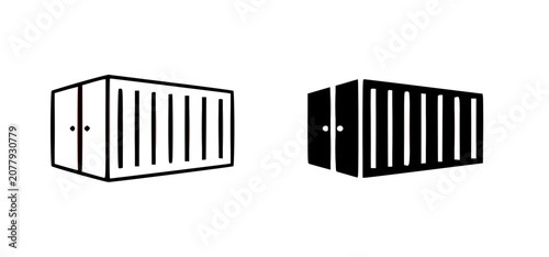 Black and white shipping containers side by side