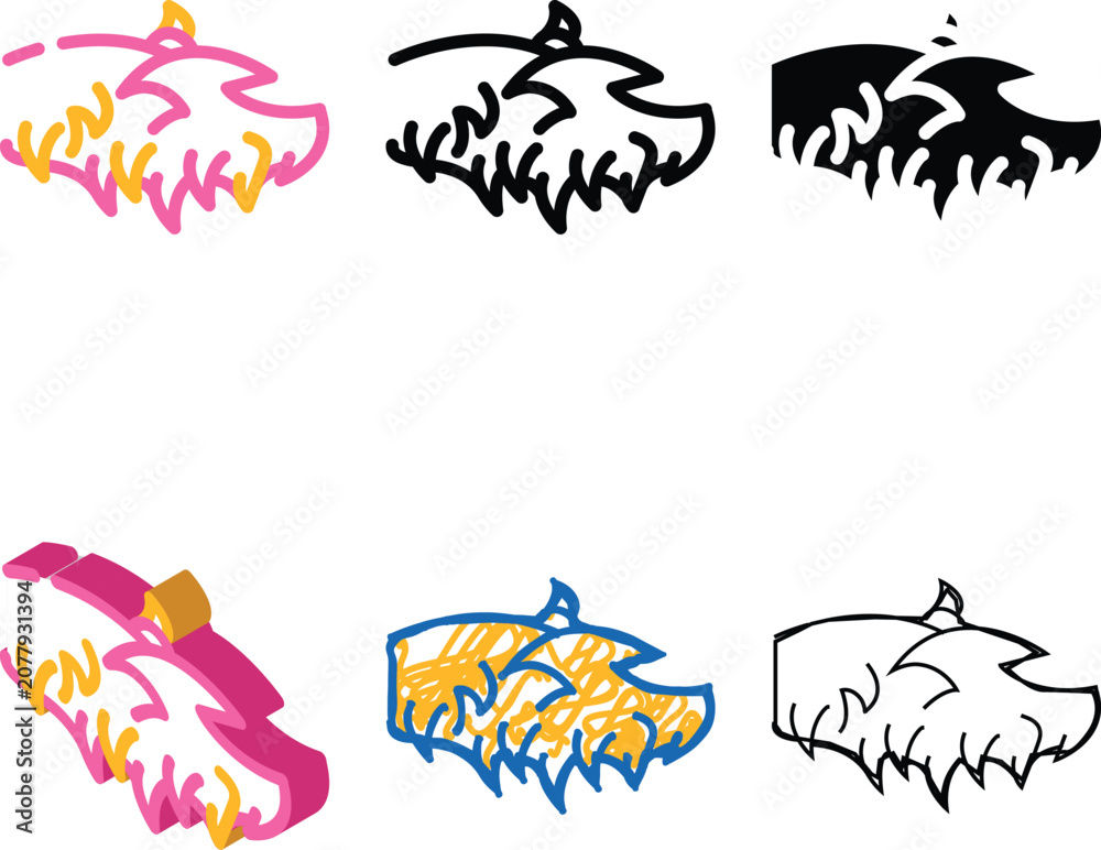 Obraz premium fire wing color icon vector. fire variety wing sign. isolated symbol illustration