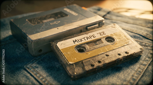 Vintage 1980s Mixtape Cassette and Player