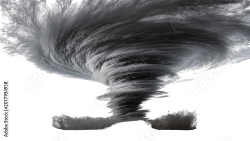 Fotografie Powerful swirling vortex of water and mist, isolated on transparent background