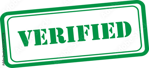 Tableau sur toile Verified green stamp for approval and authentication