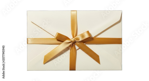 Elegant Gift Box with Golden Ribbon and Bow.