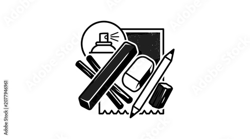 Art Supplies Collection Drawing Sketching Painting Tools.
