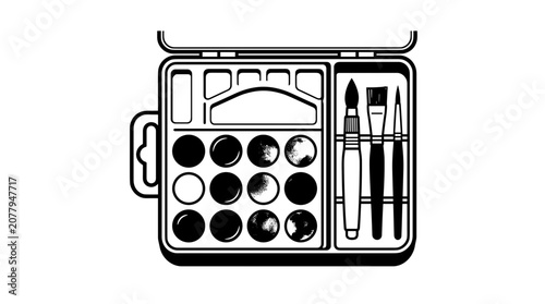Artistic Paint Palette and Brushes Set.