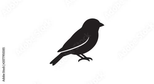 Foto Bird Silhouette Against A White Background Minimalist Black Shape Silhouette