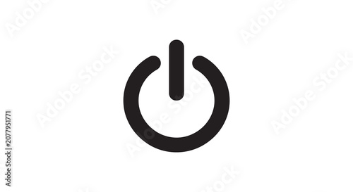 Foto Power button icon black silhouette on a white background