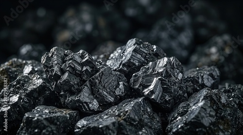 Dark metallic lead zinc ore with detailed chaotic texture and natural beauty.