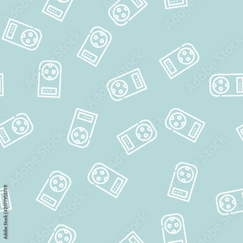 wattmeter measuring equipment line seamless pattern wattmeter measuring equipment thin line illustration