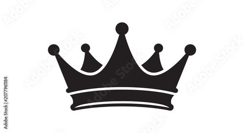 Photos Black crown silhouette with five points and a white outline silhouette