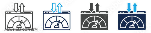 Fotografie bandwith icon set multi concept