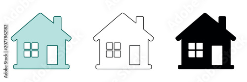 фотографія Simple house outline and silhouette graphics for design